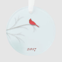 赤い（鳥）ショウジョウコウカンチョウ編集可能フォトオーナメント