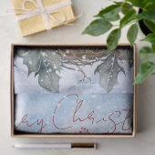 赤い（鳥）ショウジョウコウカンチョウ鳥の水色の冬のクリスマス 薄葉紙 (ギフト)