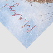 赤い（鳥）ショウジョウコウカンチョウ鳥の水色の冬のクリスマス 薄葉紙 (詳細)