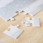 赤い(鳥)ショウジョウコウカンチョウ鳥の美しい雪の樺の木ツリー ジグソーパズル (側面)