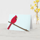 赤い（鳥）ショウジョウコウカンチョウ カード (黄色い花)