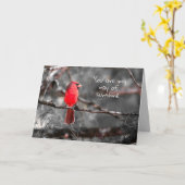 赤い（鳥）ショウジョウコウカンチョウ（モノクロ） カード (黄色い花)