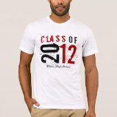 赤い/黒2012のクラス(学校の名前を入れて下さい) Tシャツ (正面)