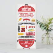 赤い BBQ グリル パーティー 招待状 (スタンド正面)