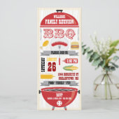 赤い BBQ グリル ファミリー リユニオン ご招待 招待状 (スタンド正面)
