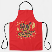 赤い"Bon Appetite" エプロン (正面)