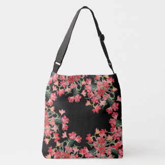 赤いAmarylisによっては花の肩のトートバックが開花します クロスボディバッグ