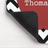 赤いAppleのシェブロンの黒い及び白人の先生 マウスパッド (コーナー)