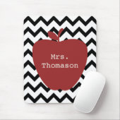 赤いAppleのシェブロンの黒い及び白人の先生 マウスパッド (マウス)