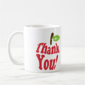 赤いAppleのタイポグラフィの先生のマグありがとう コーヒーマグカップ (左)