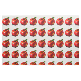 赤いAppleのプリントの生地 ファブリック