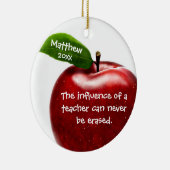 赤いAppleの先生の感謝のギフト セラミックオーナメント (右)