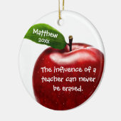 赤いAppleの先生の感謝のギフト セラミックオーナメント (左)