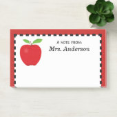 赤いAppleを持つ先生からのノート ポストイット (オフィス)