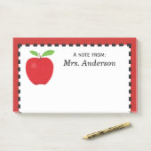 赤いAppleを持つ先生からのノート ポストイット (デスク)