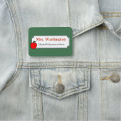 赤いAppleカスタム先生Work Office Nameタグ 名札 (インサイチュ)