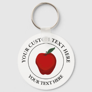 赤いAppleカスタム文字ロゴアイコン キーホルダー