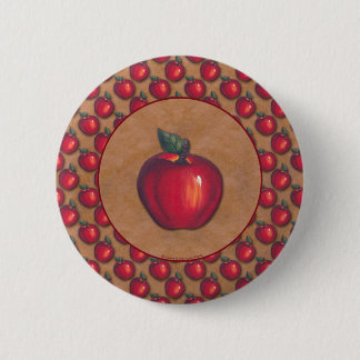 赤いAppleブラウン 缶バッジ