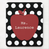 赤いApple及び水玉模様の先生 マウスパッド (正面)