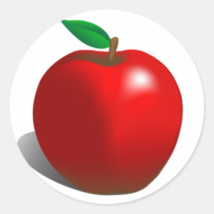 赤いApple ラウンドシール