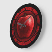 赤いApple ラージ壁時計 (傾斜)