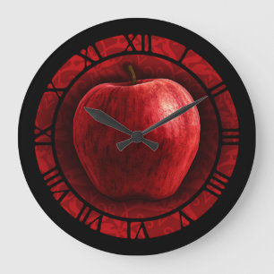 赤いApple ラージ壁時計