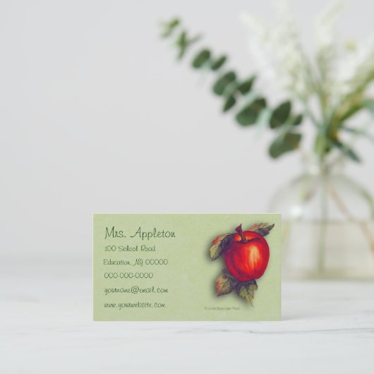 赤いApple 名刺 (スタンド正面)