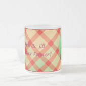 赤いApple Plaidカスタマイズ可能なフォトマグカップ フロストグラスマグカップ (正面左)