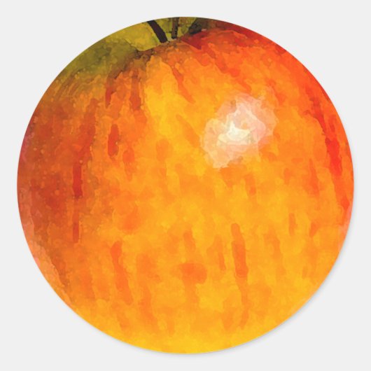 赤いApple Waterカラー – ステッカー (正面)