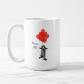 赤いBalloonnsは私を陶磁器のコーヒー・マグ救助します コーヒーマグカップ (左)