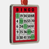 赤いBINGOカード | BINGO愛好家のギフトクリスマス メタルオーナメント (右)