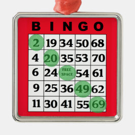 赤いBINGOカード | BINGO愛好家のギフトクリスマス メタルオーナメント