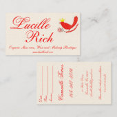 赤いbirdfinal、Lucilleの金持ち、オーガニックなスキンケア… 名刺 (正面/裏面)