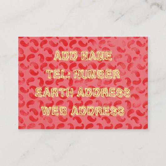 赤いBLOBS on Light Red Business Card 名刺 (正面)