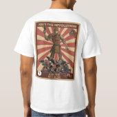 赤いBlokの軍隊のワイシャツ Tシャツ (裏面)