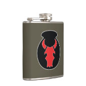 赤いBullのくすんだオリーブ色のフラスコ フラスク (右)