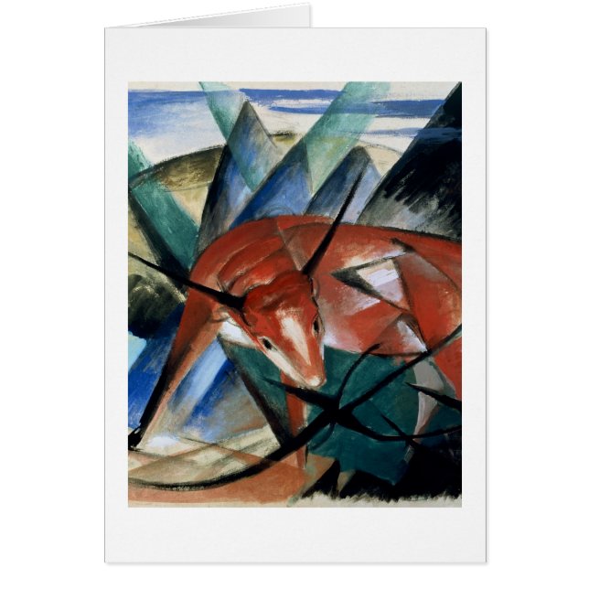 赤いBull (紙のグワッシュ) (正面)