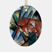 赤いBull (紙のグワッシュ) セラミックオーナメント (右)