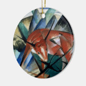 赤いBull (紙のグワッシュ) セラミックオーナメント (左)