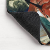 赤いBull (紙のグワッシュ) マウスパッド (コーナー)