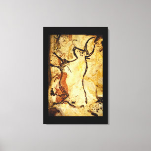赤いBull', Lascaux、古さのDordogne_Art キャンバスプリント