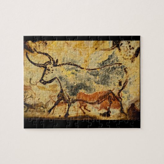 赤いBull', Lascaux、古さのDordogne_Art ジグソーパズル (横)