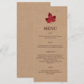 赤いBurlapメニモノグラムのュー メニュー (正面/裏面)