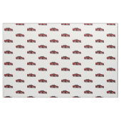 赤いC7コルベット手描きスケッチ生地 ファブリック (ファットクウォーター)