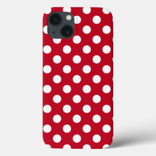 赤いCase-Mate iPhoneケースの白い水玉模様 iPhone 13ケース