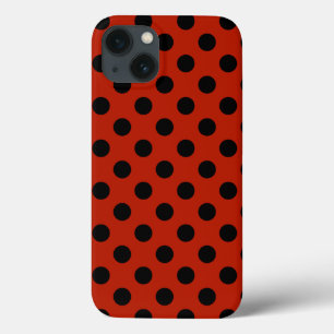 赤いCase-Mate iPhoneケースの黒い水玉模様 iPhone 13ケース
