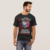 赤いCHD啓発ベビーシスター先天性心疾患マッチ Tシャツ (正面フル)