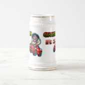 赤いChevy Camaro RSステイン-白か金ゴールド ビールジョッキ (中央)