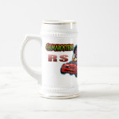 赤いChevy Camaro RSステイン-白か金ゴールド ビールジョッキ (左)