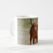 赤いCoonhound コーヒーマグカップ (正面左)